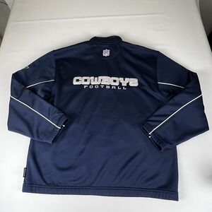 Reebok Dallas Cowboys NFL 1/4 Zip Pullover Jacket Blue Football 2XL